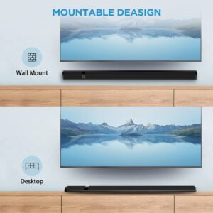 Assistrust TV Sound Bar, Sound Bars for TV 36 Inch Powerful Speakers Wired & Bluetooth Soundbar with HDMI/Opt/RCA/AUX/Coax/Remote Control, Deep Bass, Surround Sound Effect