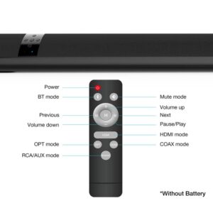 Assistrust TV Sound Bar, Sound Bars for TV 36 Inch Powerful Speakers Wired & Bluetooth Soundbar with HDMI/Opt/RCA/AUX/Coax/Remote Control, Deep Bass, Surround Sound Effect