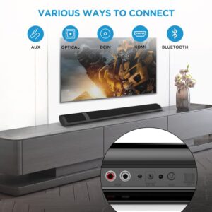 Assistrust TV Sound Bar, Sound Bars for TV 36 Inch Powerful Speakers Wired & Bluetooth Soundbar with HDMI/Opt/RCA/AUX/Coax/Remote Control, Deep Bass, Surround Sound Effect