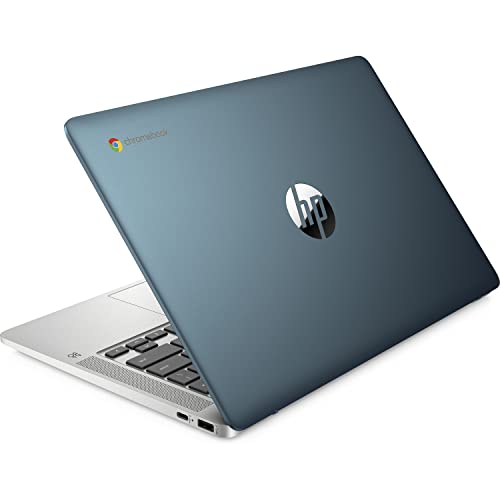 HP Chromebook 14a-na0120nr 14 Inch HD Laptop Intel Celeron N4120 Intel UHD Graphics, 4GB LPDDR4 RAM, 32GB eMMC Computer Storage, ChromeOS, USB Type-C, Wifi, Bluetooth Forest Teal (Renewed)