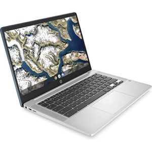 HP Chromebook 14a-na0120nr 14 Inch HD Laptop Intel Celeron N4120 Intel UHD Graphics, 4GB LPDDR4 RAM, 32GB eMMC Computer Storage, ChromeOS, USB Type-C, Wifi, Bluetooth Forest Teal (Renewed)