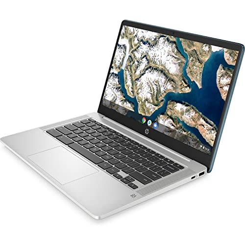 HP Chromebook 14a-na0120nr 14 Inch HD Laptop Intel Celeron N4120 Intel UHD Graphics, 4GB LPDDR4 RAM, 32GB eMMC Computer Storage, ChromeOS, USB Type-C, Wifi, Bluetooth Forest Teal (Renewed)