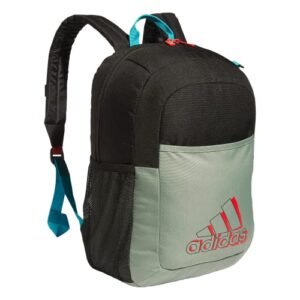adidas ready backpack, silver green/black/bright red, one size