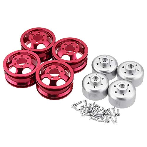 LOYE TBS Tango 2 Pro V3 Metal 4PCS Upgrade Car Combination Short Spare WPL Wheel for WPL B36 RC + Parts Camera Drone Accessories Kids Go Pro Accessories (Red,Silvery, One Size)