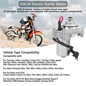 JCKLW Starter Motor for 50cc 70cc 90cc 100cc 110cc 125cc ATV Dirt Bike Pit Bike Dune Buggy Sandrail Quad 4 Wheelers SSR Roketa Tao tao Coolster Jonway SunL Go Karts,3 Bolt Electric with Line