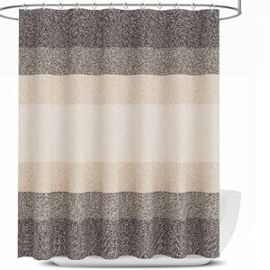 olanly waffle shower curtain 72x72 inches, heavyweight fabric, machine washable, waterproof, hotel luxury spa, simple modern brown shower curtains for bathroom, guest bath, stalls and tubs