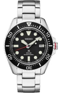 seiko sne589 watch for men - prospex collection - stainless steel case and bracelet, black dial