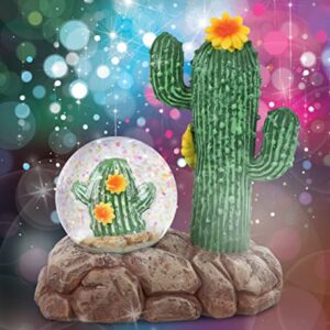 CoTa Global Cactus Snow Globe - Magical Rainbow Water Globe Figurine with Sparkling Glitter, Collectible Novelty Ornament for Home Decor, for Birthdays, Christmas, and Valentine - 45mm