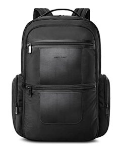 light flight work backpack men, 17.3 inch business smart backpack, water resistant laptop backpack with usb charging hole, black