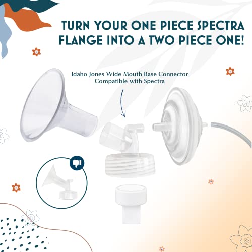 Idaho Jones Spectra Wide Mouth Connector (2pcs) | Premium Quality Base Connectors for Spectra Breast Pump | Set of 2 Widemouth Connectors 100% Compatible with Spectra S1, Spectra S2, Spectra 9 Plus