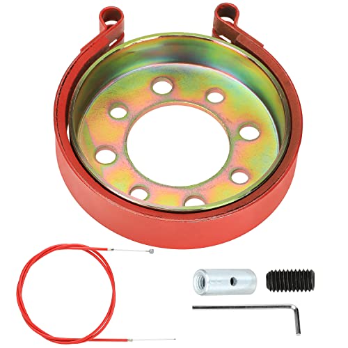 GREHUA Rear 4" Brake Band Drum Pin Brake Cable Kit Red for Predator 212cc 420cc 196cc Manco Bandit Critter 1492 4316 297 Rotary 484 Azusa 2251-B Yerf-Dog Go Kart Yard Cart Dune Buggies Mini Bike ATV