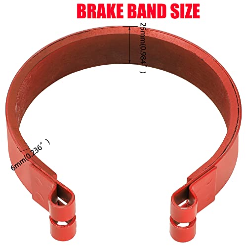 GREHUA Rear 4" Brake Band Drum Pin Brake Cable Kit Red for Predator 212cc 420cc 196cc Manco Bandit Critter 1492 4316 297 Rotary 484 Azusa 2251-B Yerf-Dog Go Kart Yard Cart Dune Buggies Mini Bike ATV