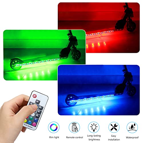 YHGSEE Scooter LED Light, Remote Control Scooter Strip Light, Color Change Night Cycling Waterproof Safety Skateboard Decorative Accessories for Xiaomi/Ninebot/Wide Wheel Kick Scooter Outdoor 50 CM