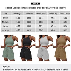 AUTOMET Womens 2 Piece Outfits Lounge Matching Sets Two Piece Linen Shorts Spring Tops Trendy Clothes Summer Vacation Resort Wear for Women 2023