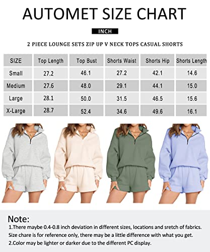 AUTOMET Women's Fashion Oversized 2 Piece Lounge Sets Fall Fashion Outfits 2023 Long Sleeve Cozy Casual Pajamas shorts Sweatsuit Sets