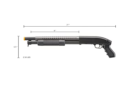 Airsoft Shotgun Metal Barrel Single Shot Pump Action 300 FPS (Airsoft Gun) with Airsoft Tactical Pistol Grip