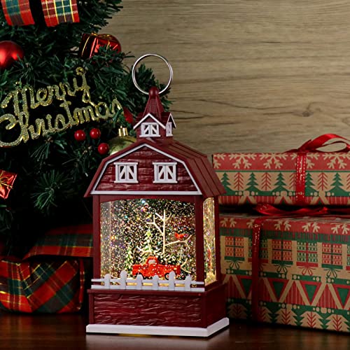 Eldnacele Musical Snow Globe Lantern with Timer, Lighted USB/Battery Operated Swirling Singing Water Glittering Lantern, Snow Globes Lantern for Adults and Kids Christmas Decoration- Car