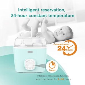 DORABELA Baby Bottle Warmer, 8-in-1 Fast Double Bottle Warmer for Baby Food Heating and Defrosting, BPA Free, Smart Operating Panel, 24H Temperature Control and Preset Time for Breastmilk or Formula