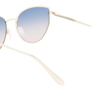 Calvin Klein Women's CK22113S Rectangular Sunglasses, Gold/Sky, One Size