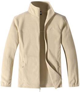 gimecen men's lightweight full zip soft polar fleece jacket outdoor recreation coat with zipper pockets
