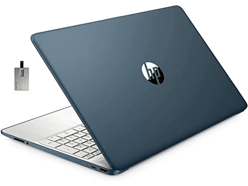 HP 2022 15.6" FHD Laptop, AMD Ryzen 5-5500U Processor(Beats Intel i7-1065G7), 16GB RAM, 512GB PCIe SSD, AMD Radeon Graphics, HD Webcam, Bluetooth, Wi-fi, Win 11, Blue, 32GB Snowbell USB Card