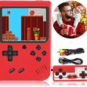 Triyilove Handheld Game Console, Retro Game Console with 500 Classic FC Games 3 Inch Screen 1020mAh Rechargeable Battery Portable Game Console Support TV Connection & 2 Players for Kids Adults (Red)