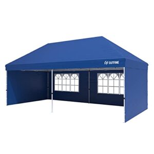 outfine canopy 10'x20' pop up canopy gazebo commercial tent with 4 removable sidewalls, stakes x12, ropes x6 for patio outdoor party events