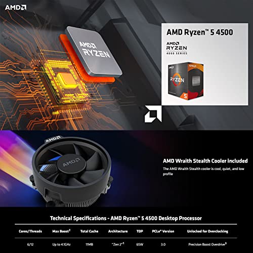 Micro Center AMD Ryzen 5 4500 6-Core, 12-Thread Unlocked Desktop Processor Bundle with ASUS Prime B450M-A II AMD AM4 (Ryzen 5000, 3rd/2nd/1st Gen Ryzen Micro ATX Motherboard