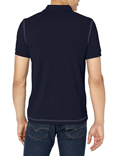 Lacoste Contemporary Collection's Men's Short Sleeve Regular Fit Graphic Petit Pique Polo Shirt, Navy Blue, Large