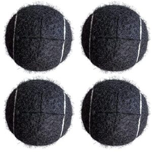 hiballball 4 pack precut tennis balls for walkers, tennis balls for chairs, heavy duty long lasting walker accessories, ski glides & pads (black)