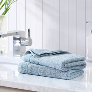 tommy bahama- hand towels, absorbent & fade resistant cotton towel set, fashionable bathroom decor (island retreat bay blue, 2 piece)