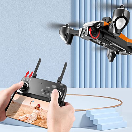 QUITOKA RC Drone 4K Dual Camera HD Aerial Photography 4-axis Aircraft Remote Control Airplane Toy Headless Mode Gravity Sensor One Key Back The Body is Foldable