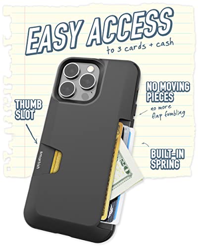 Smartish iPhone 14 Pro Max Wallet Case - Wallet Slayer Vol. 1 [Slim + Protective] Credit Card Holder - Black Tie Affair