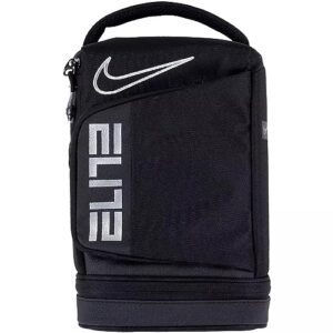 nike hoops elite furl pack insulated lunch bag - black / silver