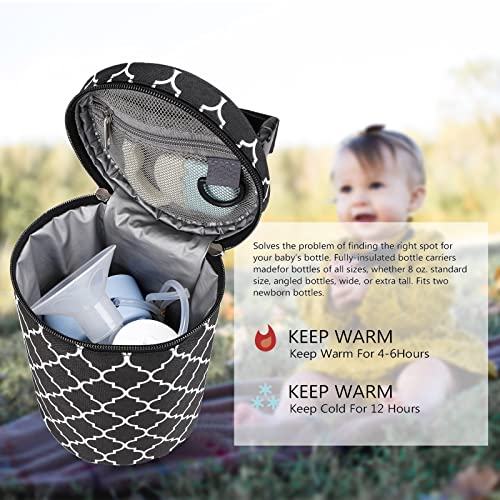 TRENDPLAY Breast Milk Cooler Bag Baby Bottle Insulated Tote Bag, Portable Bottle Warmer Storage Organizer for 2 Bottle, for Travel Stroller