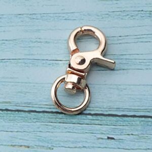 Ruwado 5 Pcs Dog Tag Clips with 5 Pcs 3/4 Inch Keychain 5 Pcs 1 Inch Keychain Gold Metal Dog Tag Rings for Pet Kitten Cat Collars ID Holder Harnesses