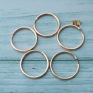 Ruwado 5 Pcs Dog Tag Clips with 5 Pcs 3/4 Inch Keychain 5 Pcs 1 Inch Keychain Gold Metal Dog Tag Rings for Pet Kitten Cat Collars ID Holder Harnesses