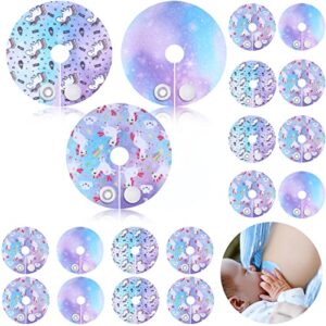 24 pack cotton pads for feeding support, unicorn feeding pads supplies g shape pads button covers for care (unicorn)