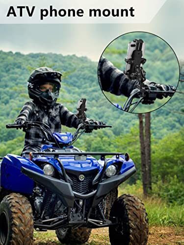 ZIDIYORUO ATV Phone Holder, Quad Phone Mount, 8 Clamps Holds 4.7-7.1" Phones, One Hand Operation Motorcycle Phone Clip for 7/8-9/8" Handlebar,Compatible with Yamaha Polaris Honda Can Am