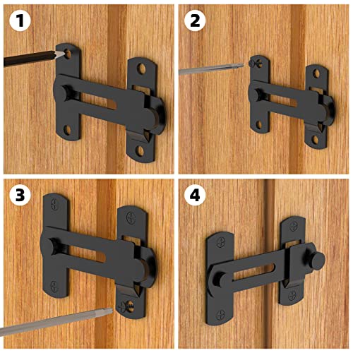 180 Degree Flip Sliding Barn Door Lock for Privacy - Safe barn Door Locks and latches for Barn Door, Pet Door, Bathroom, Outdoor, Garage, Window, Sliding Door