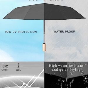 choedii Sun Umbrella UV protection Compact Portable Ultra light Weight Parasol Travel Rain Umbrella For Walking Women Waterproof Folding Umbrella 8 Ribs 0.59 Lbs (Black Manual)