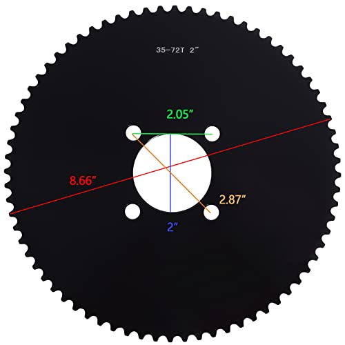Go Kart Sprocket, 72 Tooth for 35 Chain Sprocket for Go Carts & Mini Bikes