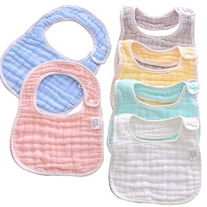 bibs muslin , baby drool bibs lap-shoulder drool cloths adjustable multi-use scarf bibs 8-layer 100% organic cotton with super absorbent& soft drooling bibs breathable for boys girls