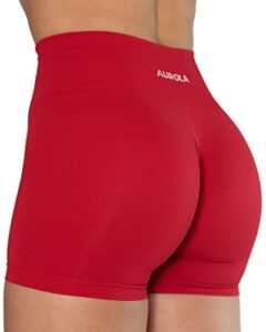 aurola dream collection workout shorts for women high waist seamless scrunch athletic running gym yoga active shorts chinese red