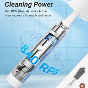 Electric Bottle Brush Set, Baby Bottle Cleaner Brush with Replaceable Brush Head, Electric Baby Bottle Brush for Water/Milk Bottles Cleaning, Water Bottle Cleaner for Pregnant Women,New Moms