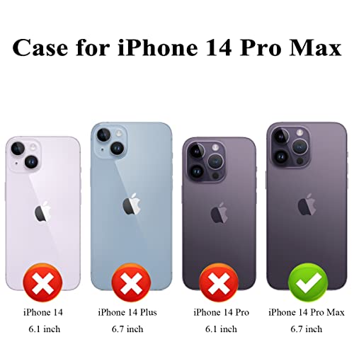 MMHUO for iPhone 14 Pro Max Case with Card Holder, Flower Magnetic Back Flip Case for iPhone 14 Pro Max Wallet Case for Women, Protective Case Phone Case for iPhone 14 Pro Max,Purple