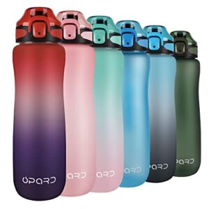 opard 32oz sports water bottle with motivational time marker & leak proof flip top lid, bpa free reusable tritan for gym and outdoor