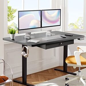 ErGear Electric Standing Desk with Drawer, Adjustable Height Sit Stand Up Desk, Home Office Desk Computer Workstation, 55x28 Inches, Black