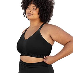 Sublime Hands Free Busty Sports Pumping & Nursing Bra | Patented All-in-One Pumping Bra for F,G,H,I Cups (Black, 2X-Busty)