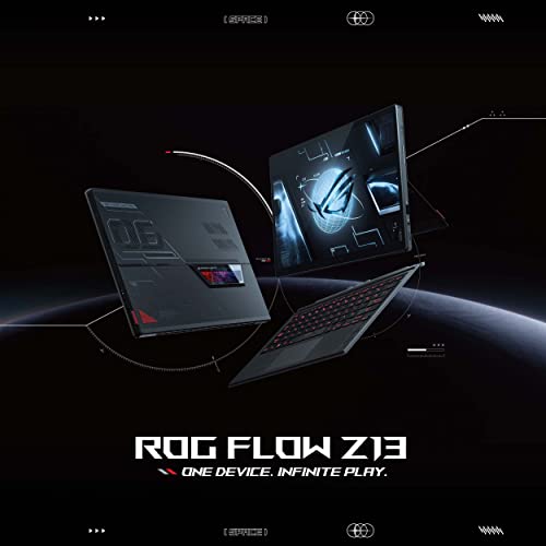 ASUS ROG Flow Z13 (2022) Gaming Laptop Tablet, 13.4” 120Hz IPS Type FHD 16:10 Display, Intel Core i5-12500H CPU, 16GB LPDDR5, 512GB PCIe SSD, Free Bundle Detachable RGB Keyboard, GZ301ZA-PS53, Black